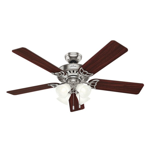 Hunter 52" Studio Series Antique Brass Ceiling Fan with Light Kit and Pull Chain (6808516133047)